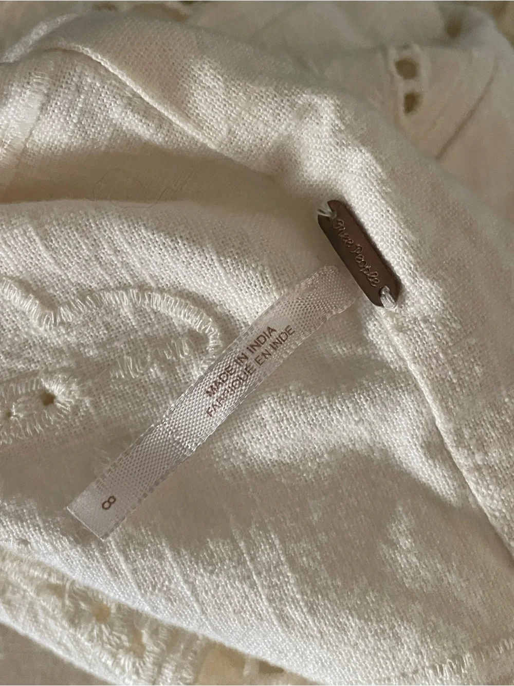 Free People "In Dreamland" Cutwork Mini Dress in Ivory/Cream - Picture 11 of 11